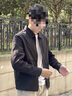羅蒙（ROMON）夾克男2025秋季新款外套男士商務(wù)休閑翻領(lǐng)時(shí)尚夾克開衫上衣服男裝 黑色 常規(guī) XL (125-140斤可穿) 曬單實(shí)拍圖