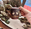 洛湘宜興紫砂杯帶蓋原礦老紫泥純手工泥繪茶杯高端長輩生日禮物泡茶杯 松鶴延年 470ml 曬單實拍圖