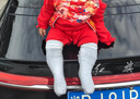 優(yōu)奇嬰兒衣服秋季連體衣女寶寶滿月服春秋款蛇年哈衣百天周歲禮服秋裝 曬單實拍圖