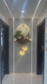 觀棠3D立體發(fā)財(cái)樹玄關(guān)裝飾畫入戶走廊新中式山水畫過道九魚圖輕奢壁燈 青松常在-九魚 尺寸長60cm*高100cm 燈充電款（送充電寶+遙控開關(guān)） 曬單實(shí)拍圖