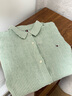Tommy Hilfiger25春夏新款女裝亞麻休閑度假風(fēng)條紋純色亞洲版長(cháng)袖襯衫外套 淡綠米白條紋0CF S (34) 曬單實(shí)拍圖