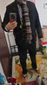 花花公子（PLAYBOY）西服外套男輕熟風(fēng)套裝修身單西休閑商務(wù)正裝職業(yè)加大碼伴郎西裝 黑色兩扣西服+西褲+領(lǐng)帶 5XL 曬單實(shí)拍圖