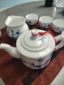 瓷都窯火景德鎮手工青花玲瓏茶具 高檔鏤空陶瓷手繪功夫茶壺茶杯套裝禮贈 翠竹玲瓏（茶壺）8件套 曬單實(shí)拍圖