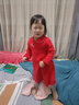 巴拉巴拉女童新中式針織連衣裙2025春裝紅色百褶公主拜年裙子208125111001 曬單實拍圖