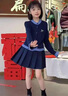 G.DUCKKIDS童裝女童套裝春裝2025新款學(xué)院風(fēng)中大童裙子春秋韓版兒童假兩件套 藏青 170 （建議身高160cm 14-15歲） 曬單實(shí)拍圖