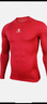 卡爾美（KELME）運動(dòng)緊身衣男秋季長(cháng)袖打底衫透氣籃球足球彈力健身服 紅色 2XL  曬單實(shí)拍圖