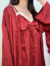 果殼（Gukoo）情侶睡衣冰絲睡衣女紅色新婚晨袍家居服套裝男 女士兩件套 M  曬單實拍圖