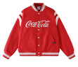 可口可樂(lè )（Coca-Cola）棒球服男秋冬款情侶款夾克外套 可樂(lè )紅 L(130-150斤) 曬單實(shí)拍圖