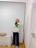 Jret休閑褲女夏季寬松百搭潮流韓版闊腿褲高腰垂抽繩直筒拖地長褲 黑色【春秋】 薄款 L 適合105-120斤 曬單實拍圖