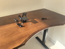 喜米萊電動(dòng)升降桌電腦桌臺式實(shí)木電競辦公學(xué)習客廳書(shū)桌子工作臺家用臥室 【單電機】橡膠木桌面+黑腿 100×60×76CM 曬單實(shí)拍圖