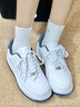 KAPPA卡帕背靠背女鞋加絨板鞋女2025冬季新款保暖棉鞋女休閑運動(dòng)鞋子女 經(jīng)典白/海昌藍【加絨款】 38 曬單實(shí)拍圖