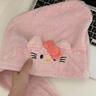 HelloKitty干發(fā)帽女珊瑚絨吸水速干包頭巾少女心干發(fā)巾不掉毛 粉色貓咪換洗2個(gè)裝 曬單實(shí)拍圖
