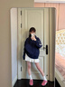 乖甜星深秋2025新款美式夾克棒球服短外套女秋冬季韓系chic上衣 【藏青色】 L 55/60kg 曬單實(shí)拍圖