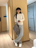 ELAND【匹馬棉】衣戀毛衣女夏日棉花糖變形絞花長袖上衣25秋新款 燕麥色(33)OATMEAL S 曬單實拍圖