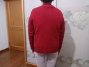 啄木鳥(niǎo)羊毛衫女半高領(lǐng)寬松媽媽加絨毛衣秋冬套頭短款羊毛打底衫 紅色 XL 適合120-130斤穿 曬單實(shí)拍圖
