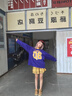 BURNIN*復(fù)古運(yùn)動(dòng)貼布長袖冰球服寬松休閑短袖TEE情侶國潮速干上衣 寶藍(lán)色 L 曬單實(shí)拍圖