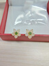洛麗亞925銀鑲嵌一點(diǎn)綠天然和田玉新中式國風(fēng)設計感白玉桃花耳釘耳環(huán) 曬單實(shí)拍圖