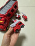 啟龍嘉佑工程車玩具燈光音樂運輸車慣性消防車警車汽車3-6歲玩具男孩 【紅色聲光收納消防車】1大+4小 曬單實拍圖