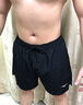 美津濃（MIZUNO）沙灘褲男防尷尬雙層速干寬松平角沙灘褲男士泡溫泉游泳褲 黑色 2XL 【身高180-185 體重75-80kg】 曬單實(shí)拍圖