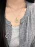 周大金 CHOW TAI KING祥云平安扣銀項鏈女士和田玉吊墜女七夕情人節(jié)禮物送女友媽媽生日 曬單實拍圖