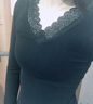 貓惑修身恒溫?zé)o痕保暖內(nèi)衣女士美體v領(lǐng)蕾絲薄款加絨加厚打底秋衣秋褲 寶藍(lán)色【上衣+褲子】【不加絨】 均碼 【適合80-135斤】 曬單實(shí)拍圖