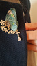 She's茜子【明星同款】刺繡蝴蝶胸針高端精致胸花別針絲巾扣生日禮物女 深藍(lán)墨綠SBB8701232C0 曬單實(shí)拍圖