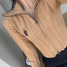 Teenie Weenie小熊女裝毛衣開(kāi)衫2025秋新款復(fù)古老錢(qián)翻領(lǐng)拉鏈針織衫 卡其色 S 曬單實(shí)拍圖