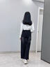 歐麥璐女童牛仔褲春秋新款2025褲子兒童中大童寬松直筒一體絨闊腿褲秋冬 不加絨黑色 150 碼(建議身高135-145厘米) 曬單實(shí)拍圖