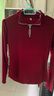皮爾卡丹純棉立領(lǐng)長(cháng)袖t恤女春秋季新款修身顯瘦百搭打底衫內搭半拉鏈上衣 酒紅色 M 【95斤-105斤】 曬單實(shí)拍圖