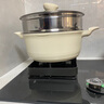 Dondoks德國鈦上鈦無涂層湯鍋家用不粘鍋陶瓷雙耳燉煮鍋燃?xì)怆姶艩t通用 鈦上鈦湯鍋【雙蒸籠款】 28cm 曬單實(shí)拍圖