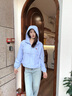 TOMMY JEANS【輕薄連帽】25秋冬女裝復古潮流美式休閑運動夾克外套 天藍色C3Q M （推薦：115-125斤） 曬單實拍圖