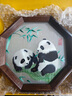 陌上桑蜀繡熊貓雙面刺繡擺件文創(chuàng  )禮品中國特色禮物送老外成都特產(chǎn)伴手禮 八邊形-竹子雙熊貓 曬單實(shí)拍圖