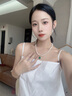 悅銀福淡水珍珠項鏈女?huà)寢尶罹G玉髓吊墜情人節禮物生日送母親婆婆奶奶 金色50cm【＜150斤】 曬單實(shí)拍圖