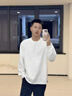 卡圖弛美式白色長袖t恤男春秋季純棉圓領(lǐng)oversize內(nèi)搭打底衫基礎(chǔ)款衛(wèi)衣 白色 XL 曬單實(shí)拍圖