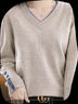 恒源祥高檔羊毛衫女士新款秋冬季雞心V領(lǐng)短款長(cháng)袖毛衣針織打底衫 駝色 XL 曬單實(shí)拍圖