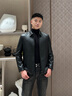 沙馳SATCHI男裝男士真皮皮衣2023秋季新款綿羊皮短款商務(wù)夾克外套 黑色 52 曬單實(shí)拍圖