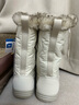 迪卡儂兒童春秋雪地靴男女童保暖棉靴長筒靴象牙白36-4997183 曬單實拍圖