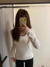柯蘭娜長(zhǎng)袖t恤女裝2025年春季新款獨(dú)特絕美內(nèi)搭打底衫修身白色方領(lǐng)上衣 杏色方領(lǐng) L 建議105-115斤 曬單實(shí)拍圖