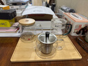 尚明紅茶壺泡茶器可加熱玻璃茶壺不銹鋼過濾內(nèi)膽耐熱玻璃加厚茶具套裝 470ml+托盤+2小杯* 150ml 曬單實拍圖