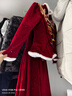 麗佰昕中式敬酒服新娘2025新款冬季絲絨厚款保暖輕奢結婚便裝訂婚禮服女 酒紅色 L 曬單實(shí)拍圖