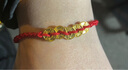 中國黃金（CHINA GOLD）五帝錢(qián)黃金手鏈女足金轉運珠編繩手飾七夕圣誕節禮物送女友送老婆 五帝幣手鏈【小版-紅繩】約0.65g 曬單實(shí)拍圖