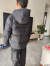鴻星爾克（ERKE）童裝男女童冬季保暖上衣兒童中大童御寒連帽羽絨服正黑150 曬單實(shí)拍圖