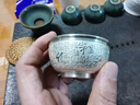 蘇園林銀樓 雙層大規(guī)格50ml裝銀茶杯999足銀茶具家用主人銀杯生日禮物 銀白百福杯約50克+杯墊證書 曬單實(shí)拍圖