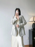 玖姿·安娜蔻松弛感通勤風(fēng)知性醋酸仿麻廓形西裝女2025春季新款 淺綠 S 曬單實(shí)拍圖