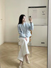 愛(ài)特愛(ài)（EITIE）粗花呢小香風(fēng)短外套氣質(zhì)顯瘦2025春季新款大牌女裝上衣A2503501 洗水藍(lán)32 L 165 曬單實(shí)拍圖