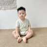 貝樂(lè )咿莫代爾嬰兒包屁衣夏季薄款短袖新生兒衣服男女寶寶連體衣三角哈衣 6839-淺藍+6842-淺綠 80cm （9-12個(gè)月18-22斤） 曬單實(shí)拍圖