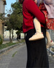 針織開(kāi)衫外套女短款寬松毛衣外搭小衫長(cháng)袖V領(lǐng)打底衫春秋洋氣上衣 磚紅 XS 75-85斤 曬單實(shí)拍圖
