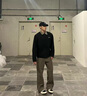POUM美拉德棕色牛仔褲男士款春秋夏季高街彎刀褲子顯腿長微喇直筒褲 YCWP-A060棕色 XL 曬單實(shí)拍圖