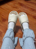 樸西透氣防臭亞麻拖鞋女士居家四季室內家用軟底防滑地板涼拖鞋女夏天 米白色 37-38 曬單實(shí)拍圖