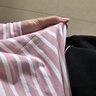 米度麗哺乳衣外出哺乳上衣春秋時(shí)尚喂奶衣服女條紋打底衫春季辣媽款 春秋款-粉底白條 L碼（建議100-140斤左右） 曬單實(shí)拍圖